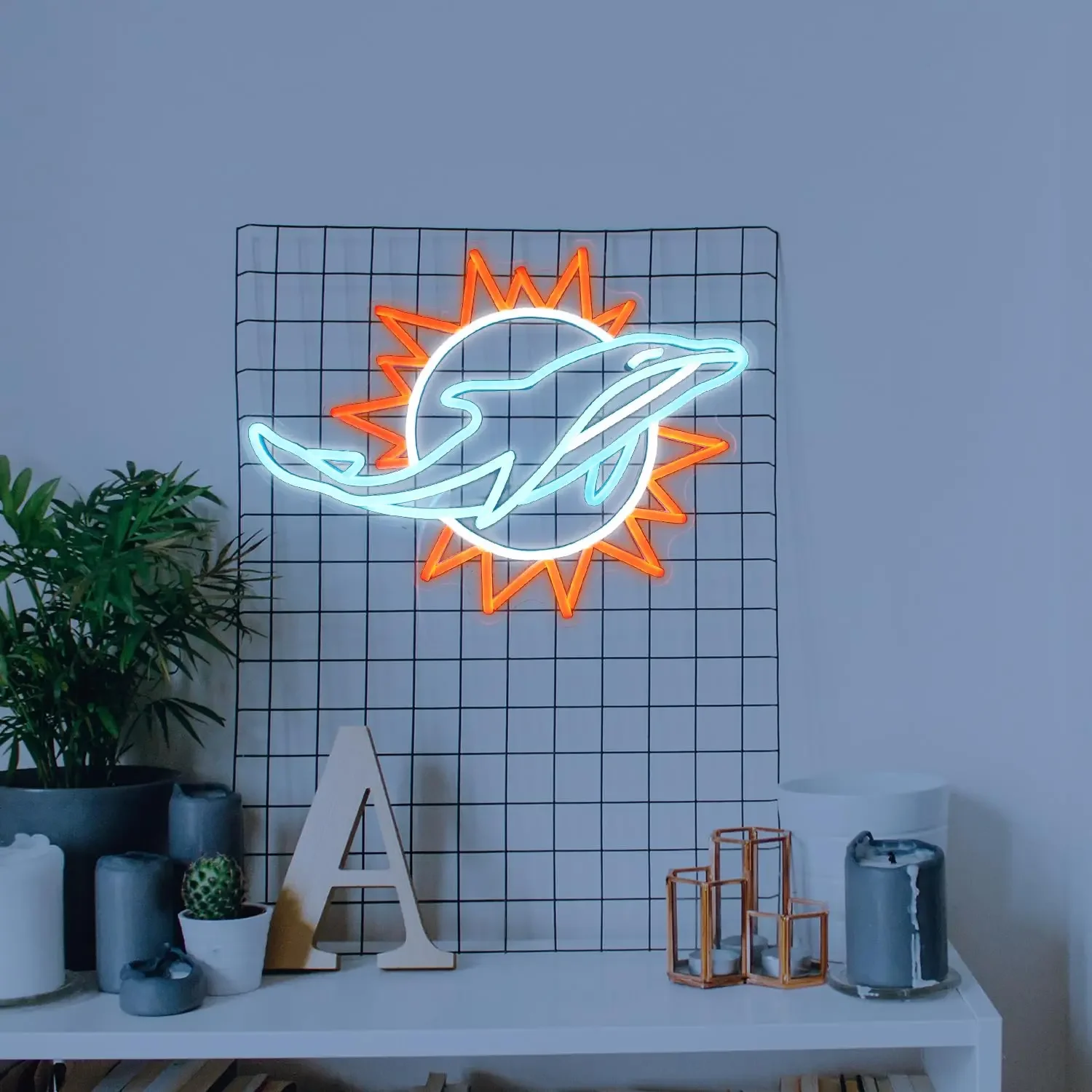 Dolphins Neon Light Dolphin Decorative Signs Larger Hanging Neon Light Room Sport Bar Club Aquarium  Wall Decor Gifts Mariage