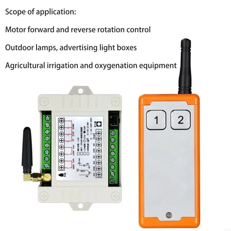 H7JF RF Remote 12V 24V 48V 2 Saluran Universal 315MHz/433MHz Kontrol Jarak Jauh Untuk Motor