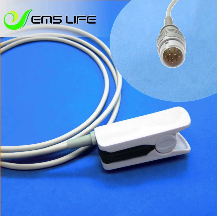 Reusable adult finger soft spo2 sensor for Comen star8000E/H,12pin new analog,White  patient monitor