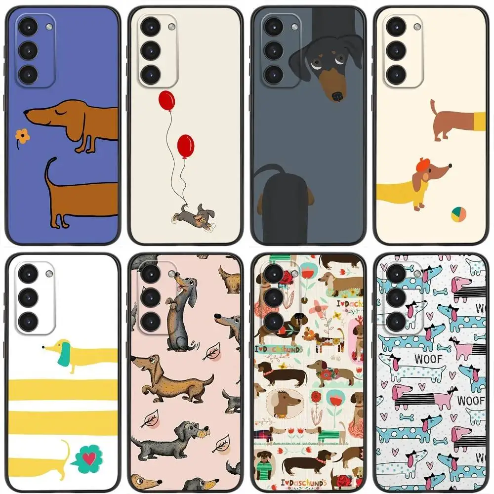 

Dachshund Dog Love Phone Case For Samsung Galaxy A20,21s,22,31,32,52,53,72,73,80,91 Soft Liquid Silicone Black Cover