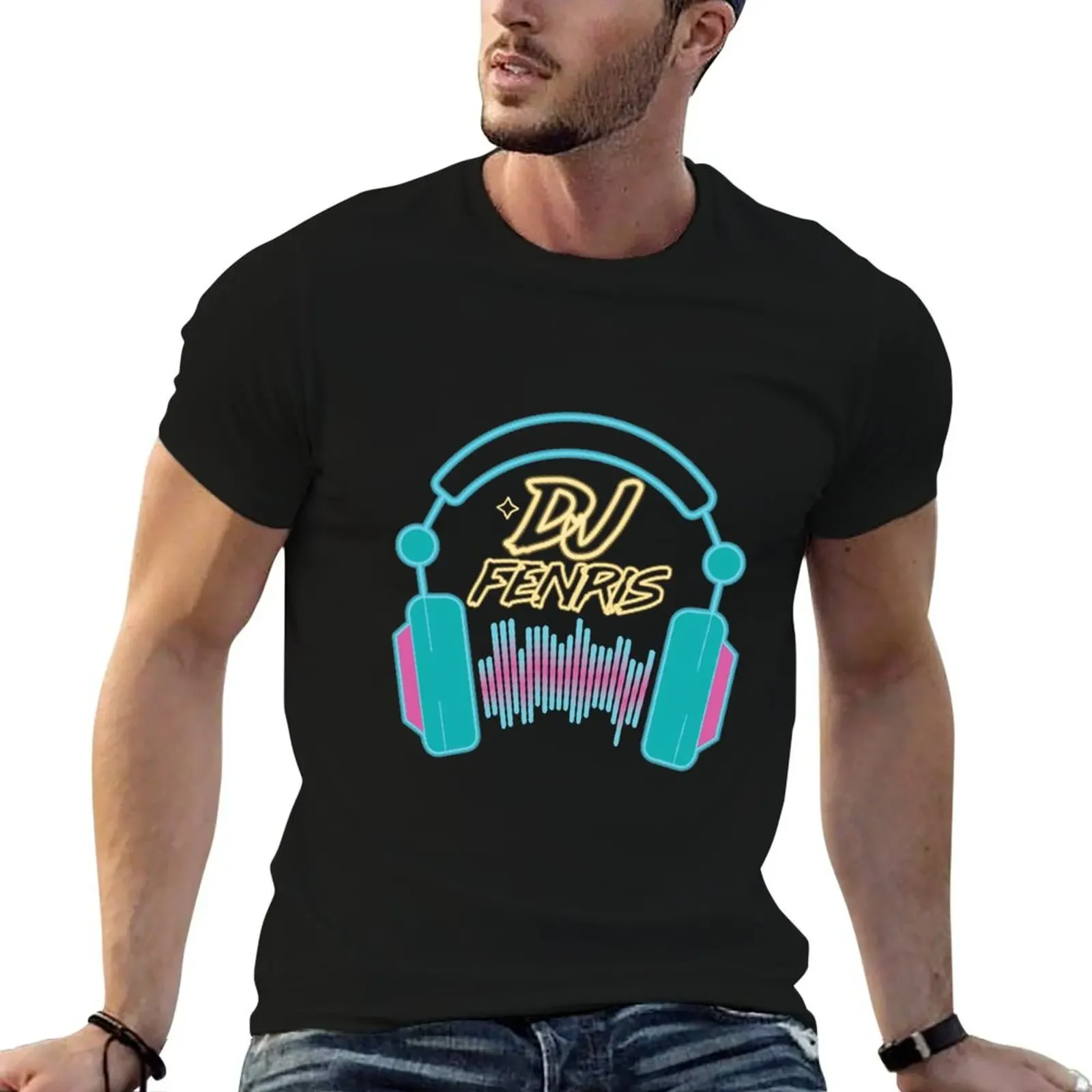 Dj Fenris Camiseta essencial camiseta sublime anime anime camiseta masculina branca