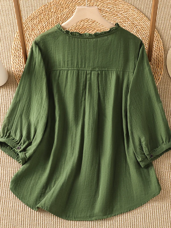 Heavy Embroidery Cotton Linen  - đánh giá và giá Embroidery Cotton Shirt