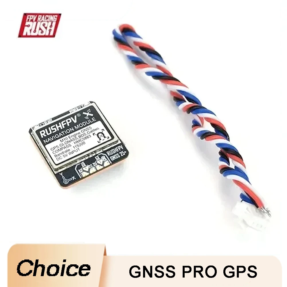 

RUSHFPV GNSS PRO M10 Dual Protocol GPS Module Built-in Ceramic Antenna HMC5883 Compass 5V Input 25X25mm for RC FPV Long Range