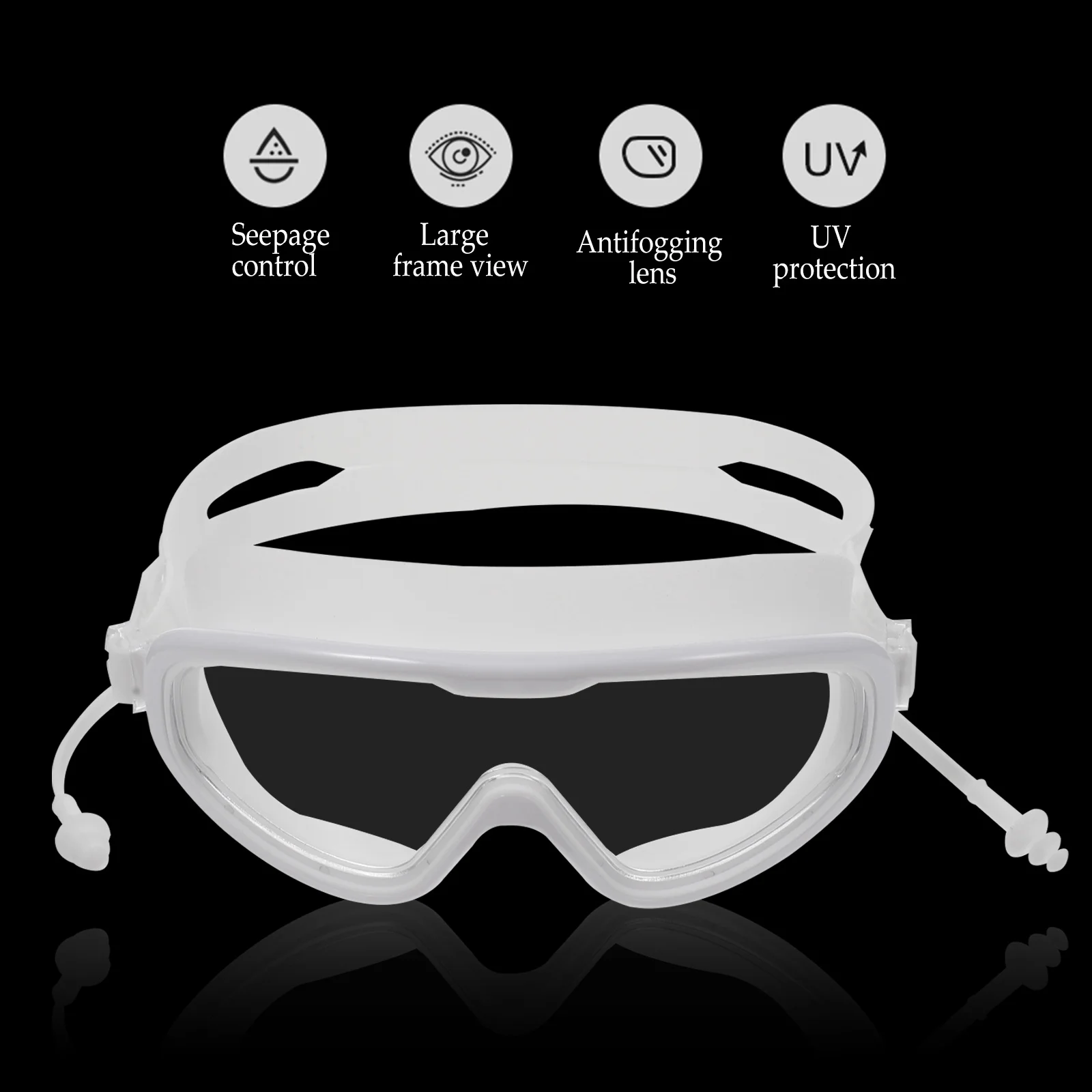 Lunettes de natation haute définition, grand cadre, Anti-buée, PC, étanche, confortable pour adultes