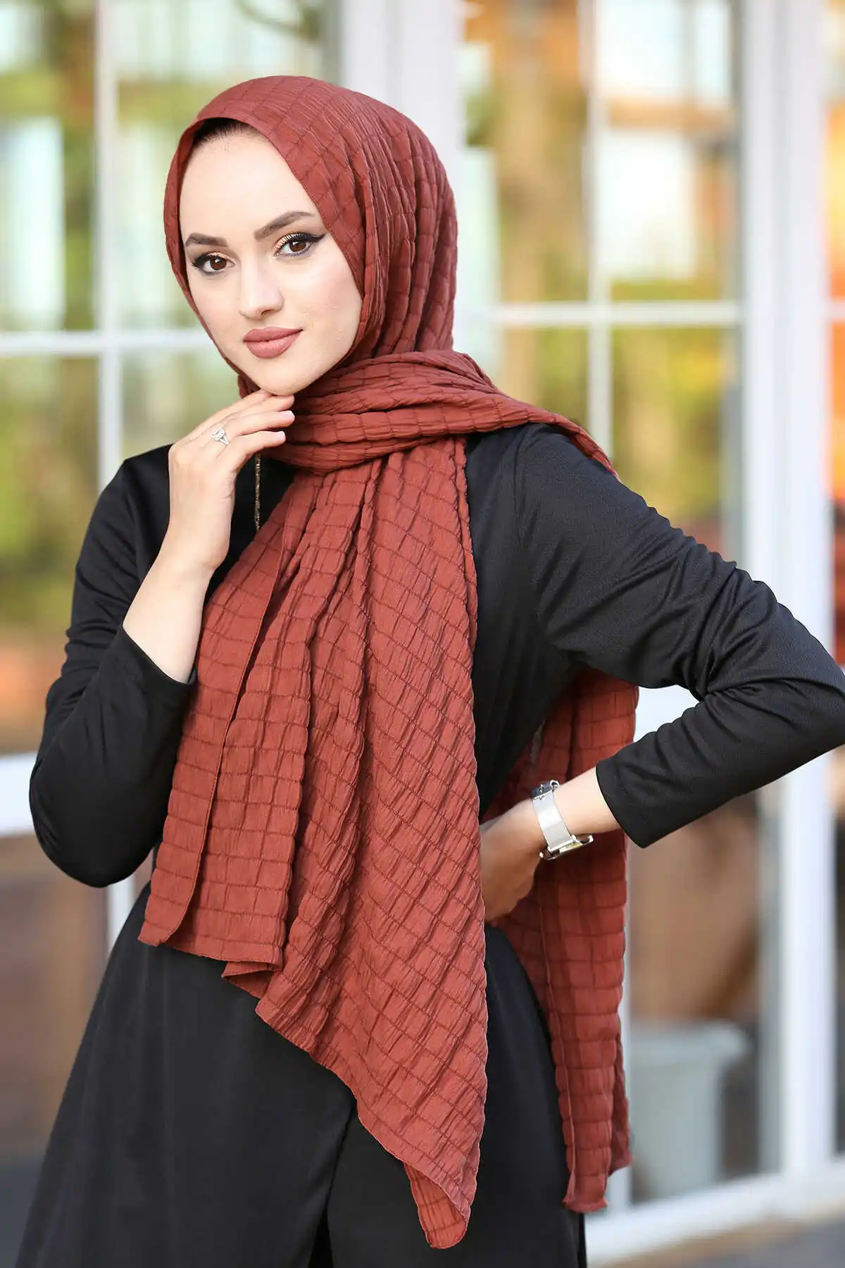 Piantina scialle E-Tile inverno autunno 2021 donne musulmane Hijab foulard tacchino islamico