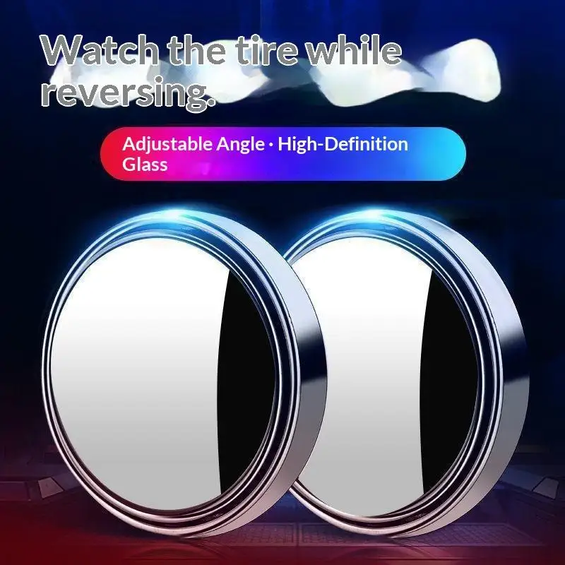2 PCS Car Blind Spot Rearview Mirror 360 Degree Rotation HD Wide Angle For Safe Driving Reverse Assistance