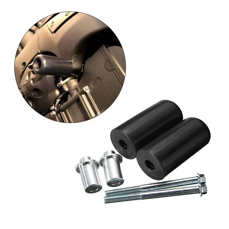 Quadro da motocicleta Slider Bater Protector, parafusos pretos, Yamaha, Suzuki, Kawasaki, Honda, Ducati, Triumph, BMW, Aprilia, 10mm, 2 peças