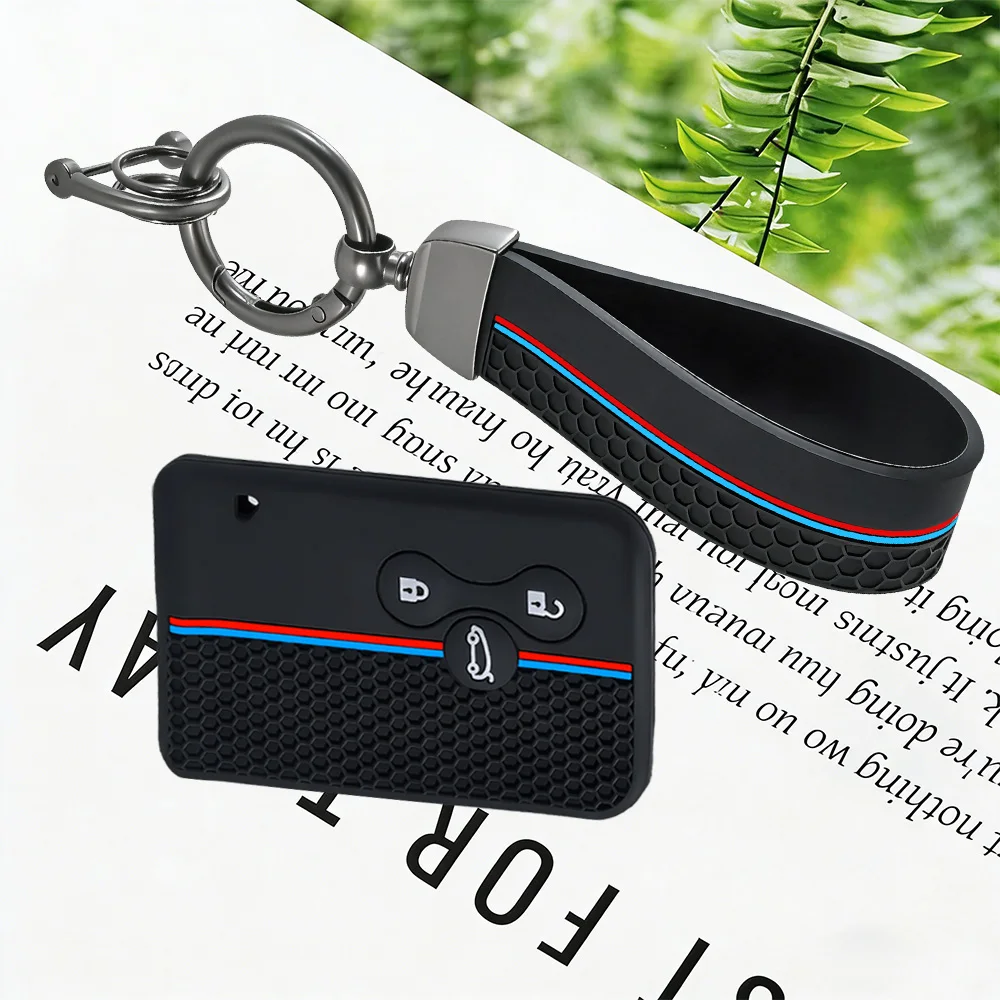 Premium Key Chain For Car-Silicone Car Key Case Cover For Renault Megane Clio Megane 2 Scenic Stage Koleos Logan Region Card