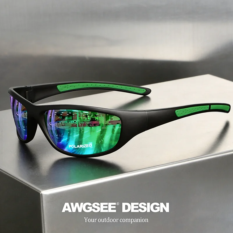 Polarized Sports Sunglasses for Men Women Running Fishing TAC Lens Anti Glare Soft Silicone Non-Slip Temple Outdoor Eyewear UV image 3