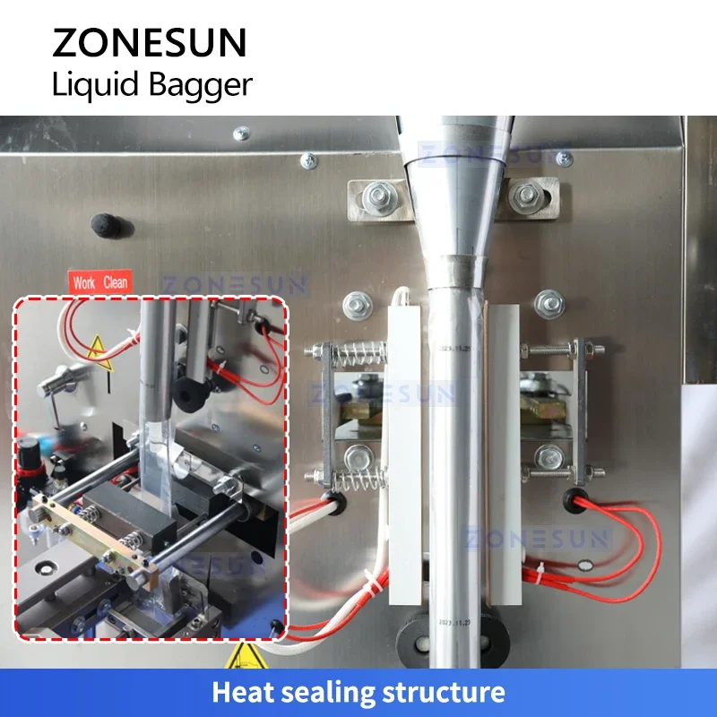 

ZONESUN ZS-FS200D Vertical Form Fill Seal Machine Sachet Packaging Machine Pouch Filling and Sealing Machine