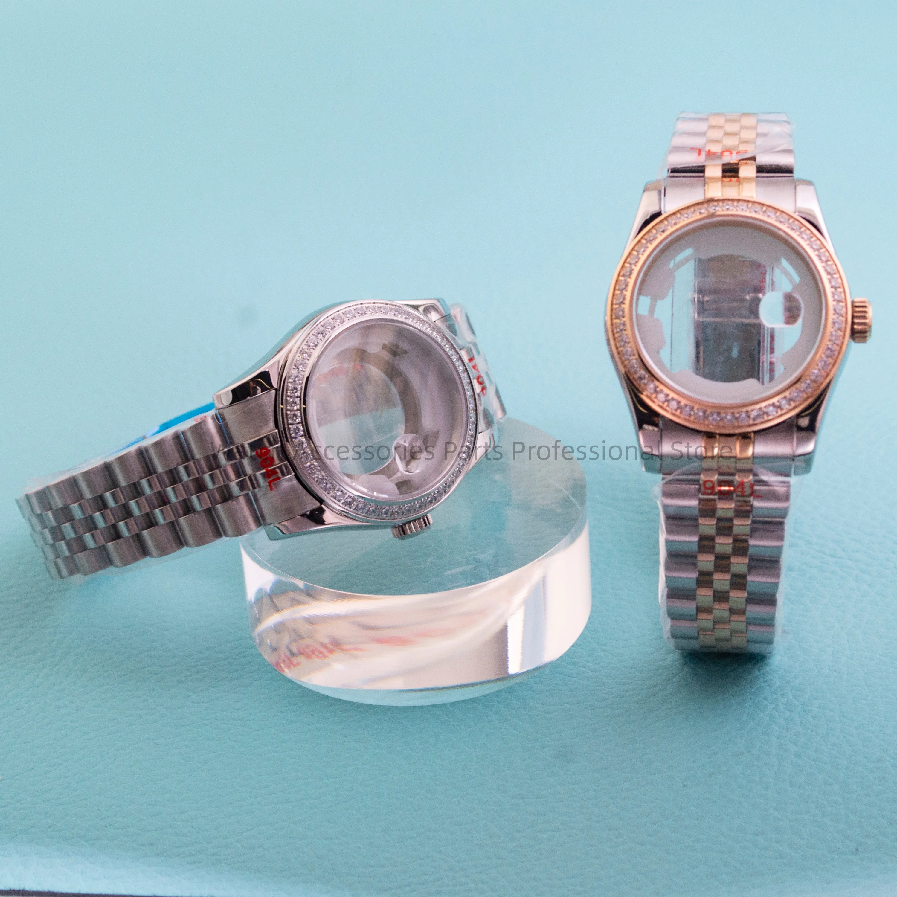 

Women's Diamonds Watch Case NH05 Case Stainless Steel Sapphire Glass Watch Case For NH05 NH06 Movement 33mm ladies Watch Case