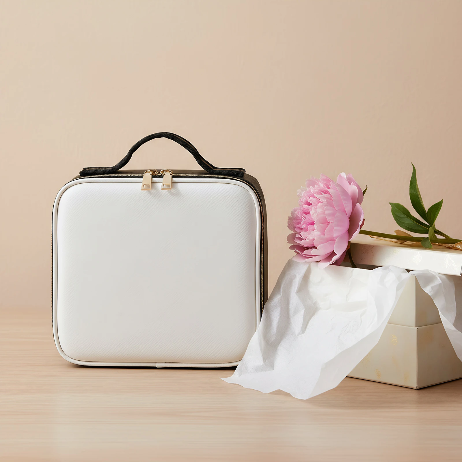 

Нейлоновая косметичка с регулируемыми разделителями для женщин (белый, черный)