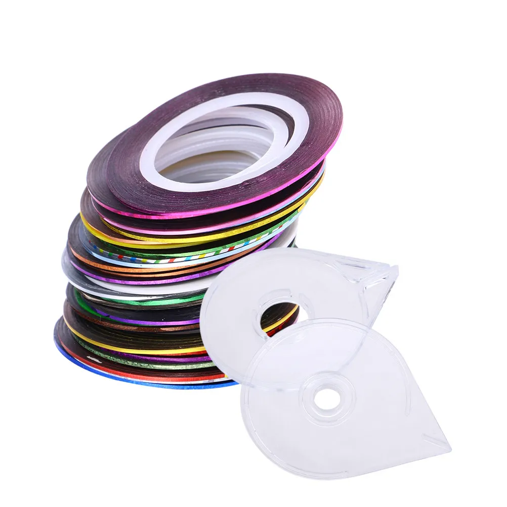 Nail Art String Tape Vinyl Stencils 2pcs 90 Rolls for Clean Crisp Lines DIY Manicure Decorative Nail Stickers