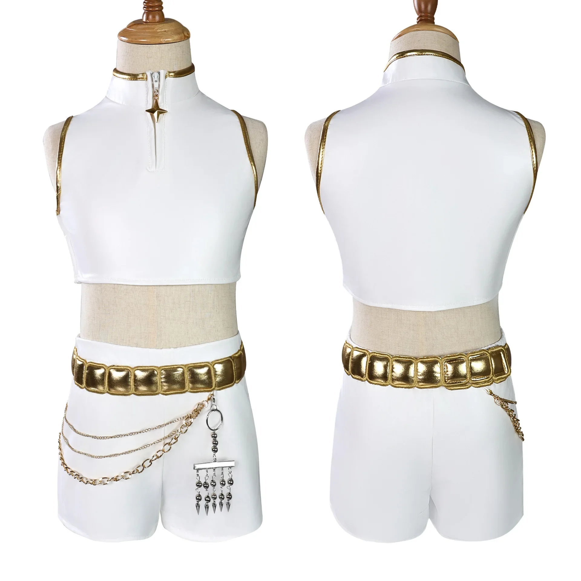 Jsut Saiyan K-POP Rumi تأثيري شيطان الصيادين ميرا زوي الأبيض مرحلة الأداء موحدة الاطفال هالوين ازياء الفتاة البدلة