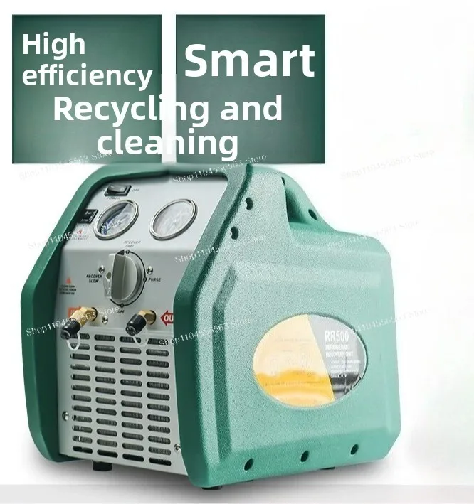 

Dual-cylinder refrigerant recovery and injection machine for air conditioners and refrigerators - for reclaiming Freon