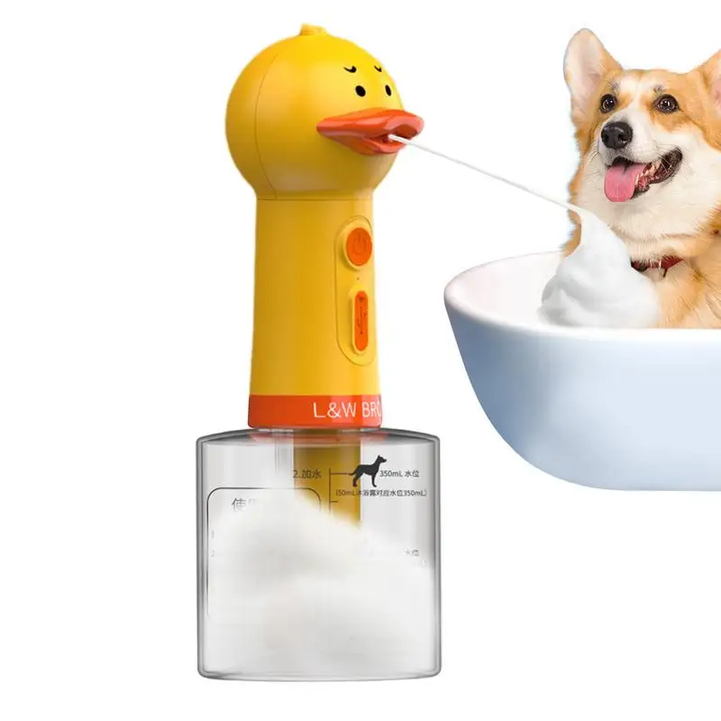 

Electric Dog Shampoo Dispenser Yellow Duck Electric Foam Machine Handhold Automatic Soap Dispenser Launcher Pet Accessories