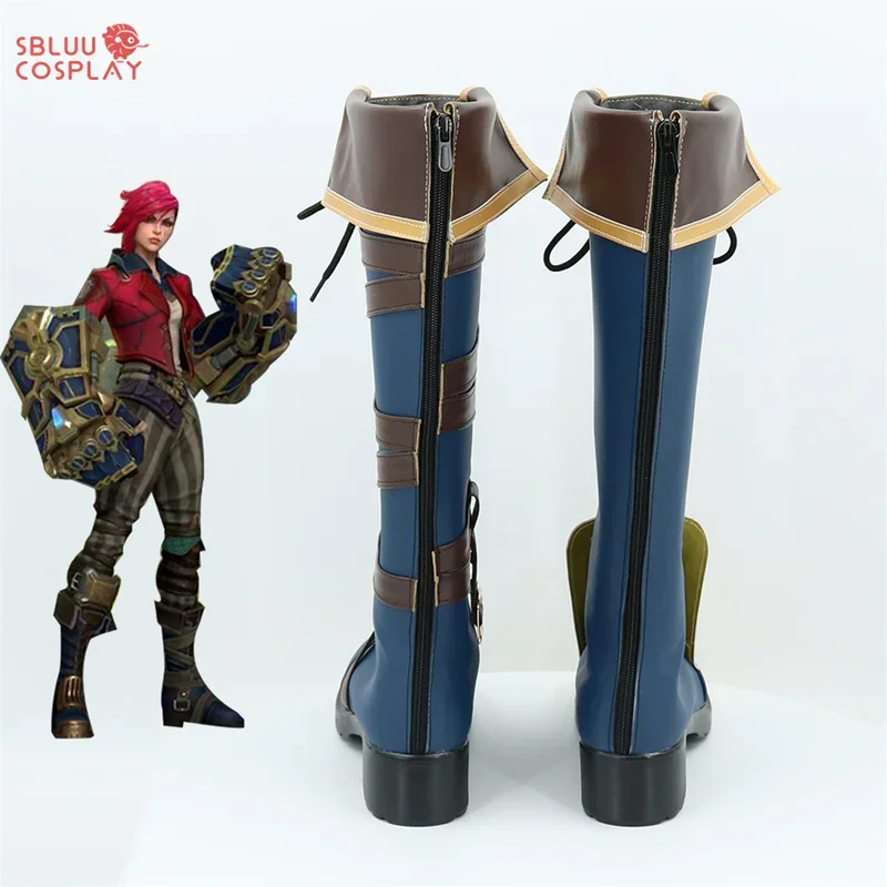 Jogo lol arcane cosplay sapatos de couro do plutônio botas de carnaval de halloween adereços cosplay feitos sob encomenda