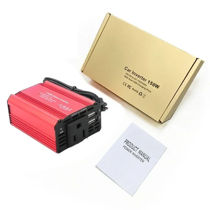 Car inverter 150W US standard DC12VAC110V correction wave double USB5V3.1A