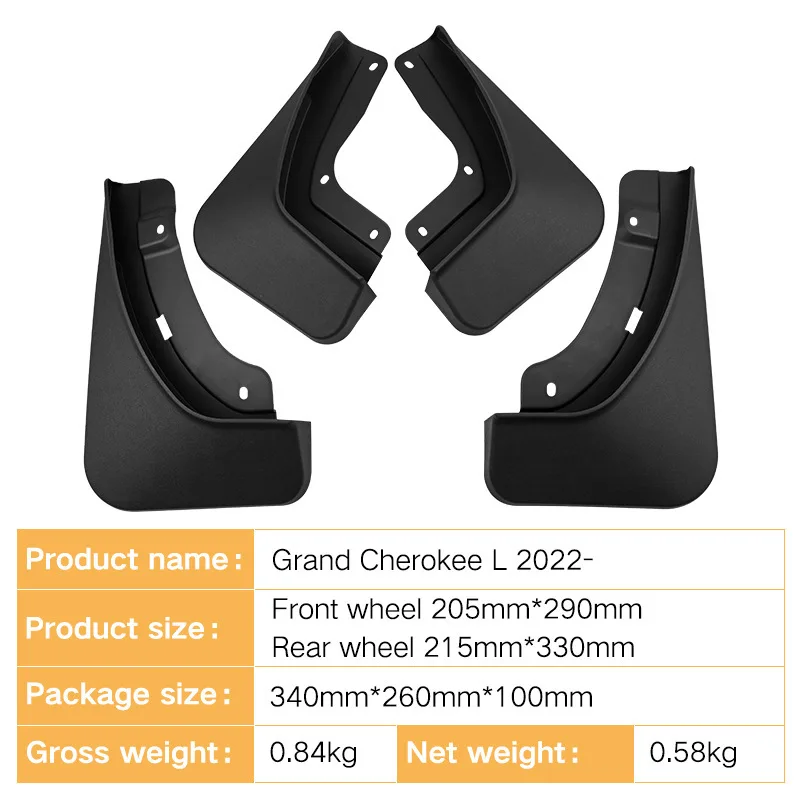 FOR Jeep Grand Cherokee L 2022-2023 Car Molded Mud Flaps Splash Guards Mudguards Front Rear Styling Front Rear Car Accessories