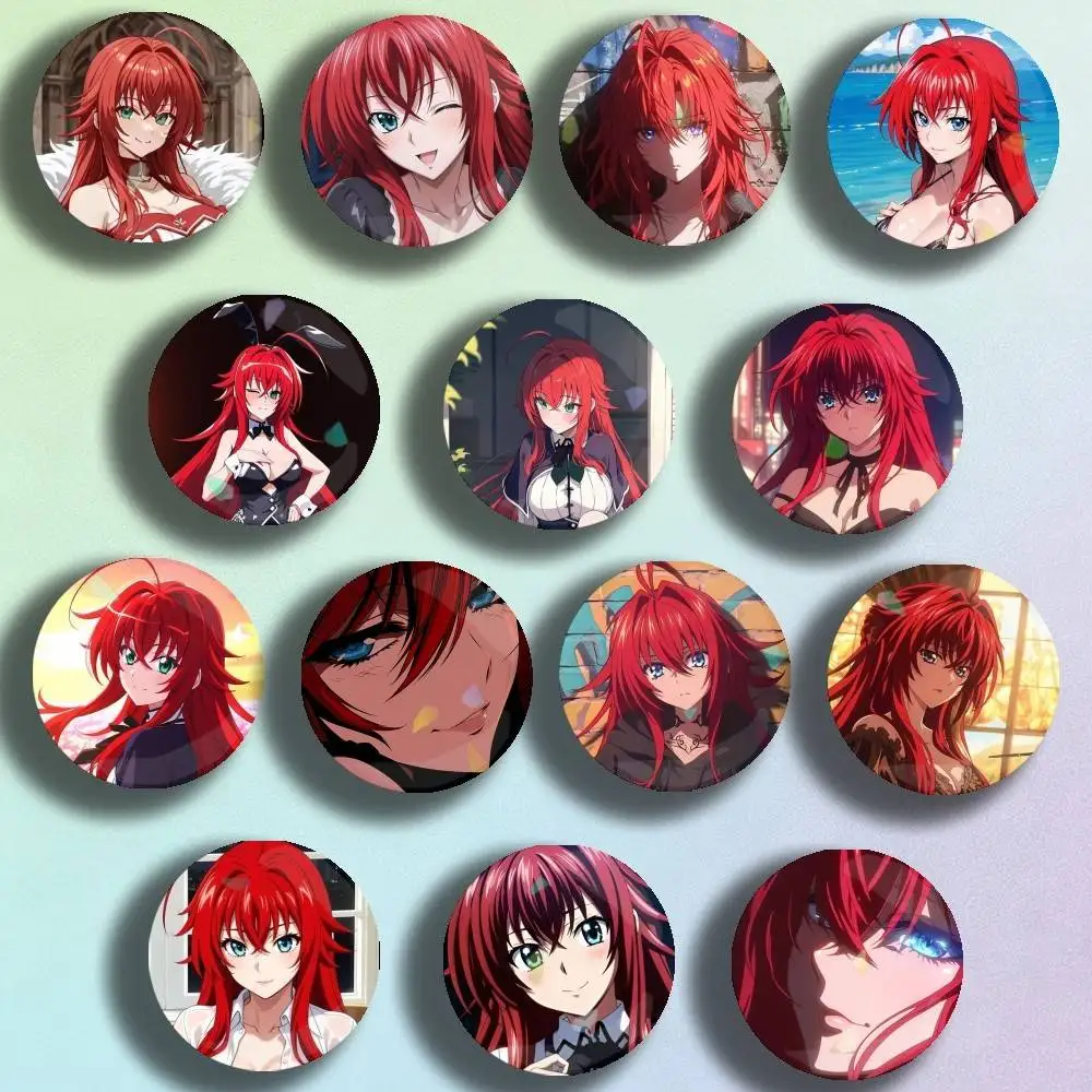 

High School DxD Rias Gremory Badge Stage Brooches on Backpack Clothes Handmade Round Enamel Pins for Jewelry Gift Bag Accessory