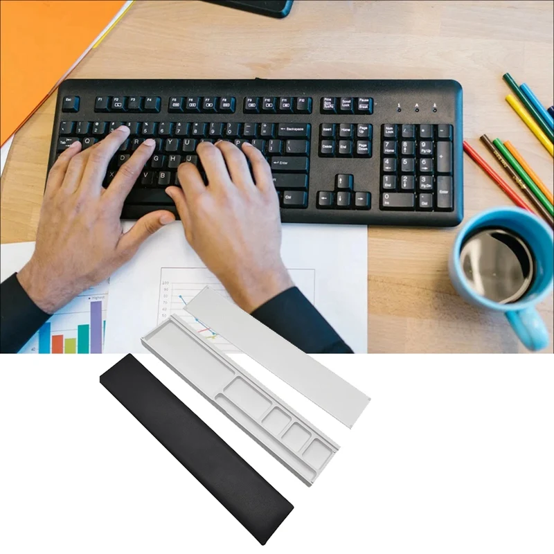 Keyboard Wrist Rest Pad Ergonomic Soft Desktop Storage Box Easy Typing Pain Relief For Gamers Students B Easy Install