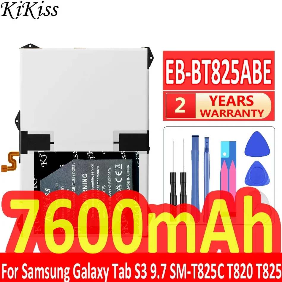 

KiKiss Replacement Battery For Samsung Galaxy Tab S3 T825C TabS3 SM-T825C Rechargeable Tablet Batetry EB-BT825ABE 7600mAh