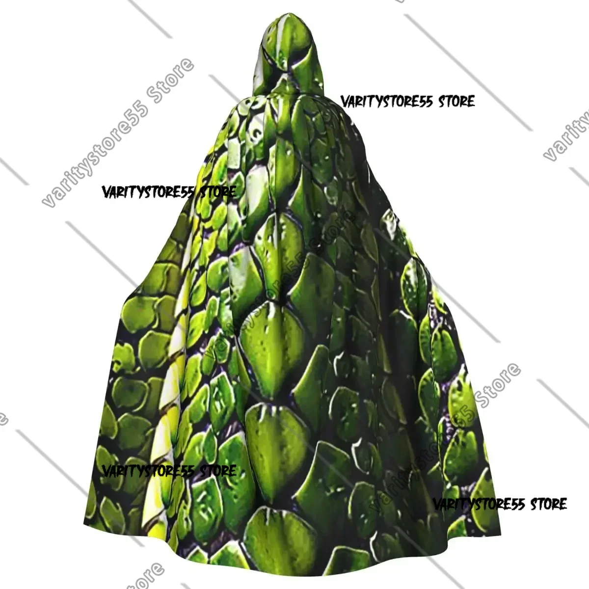 جلد الثعبان الأخضر الأفعى الثعبان الحيوان طباعة فايبر مقنعين عباءة الساحرة القرون الوسطى زي تأثيري هالوين مصاص دماء عباءة