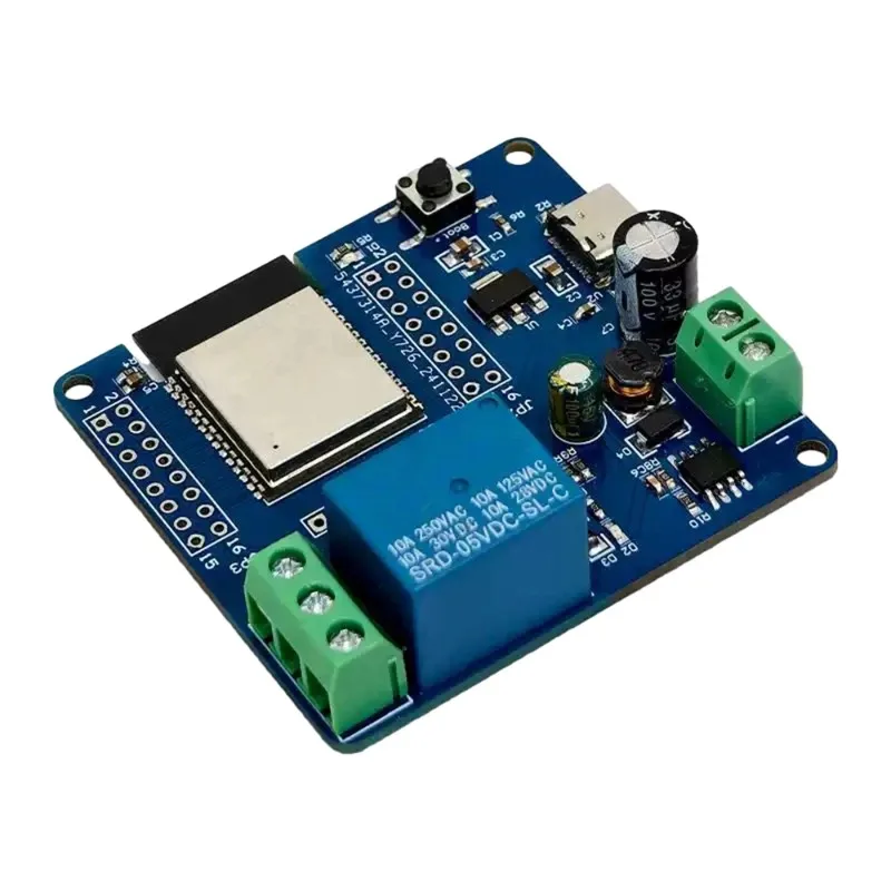 Single Relay Module Esp32-C6 Wifi Bt Development Board Module DC 5-60V 12-bit ADC and Temperature Sensor for Wireless Control