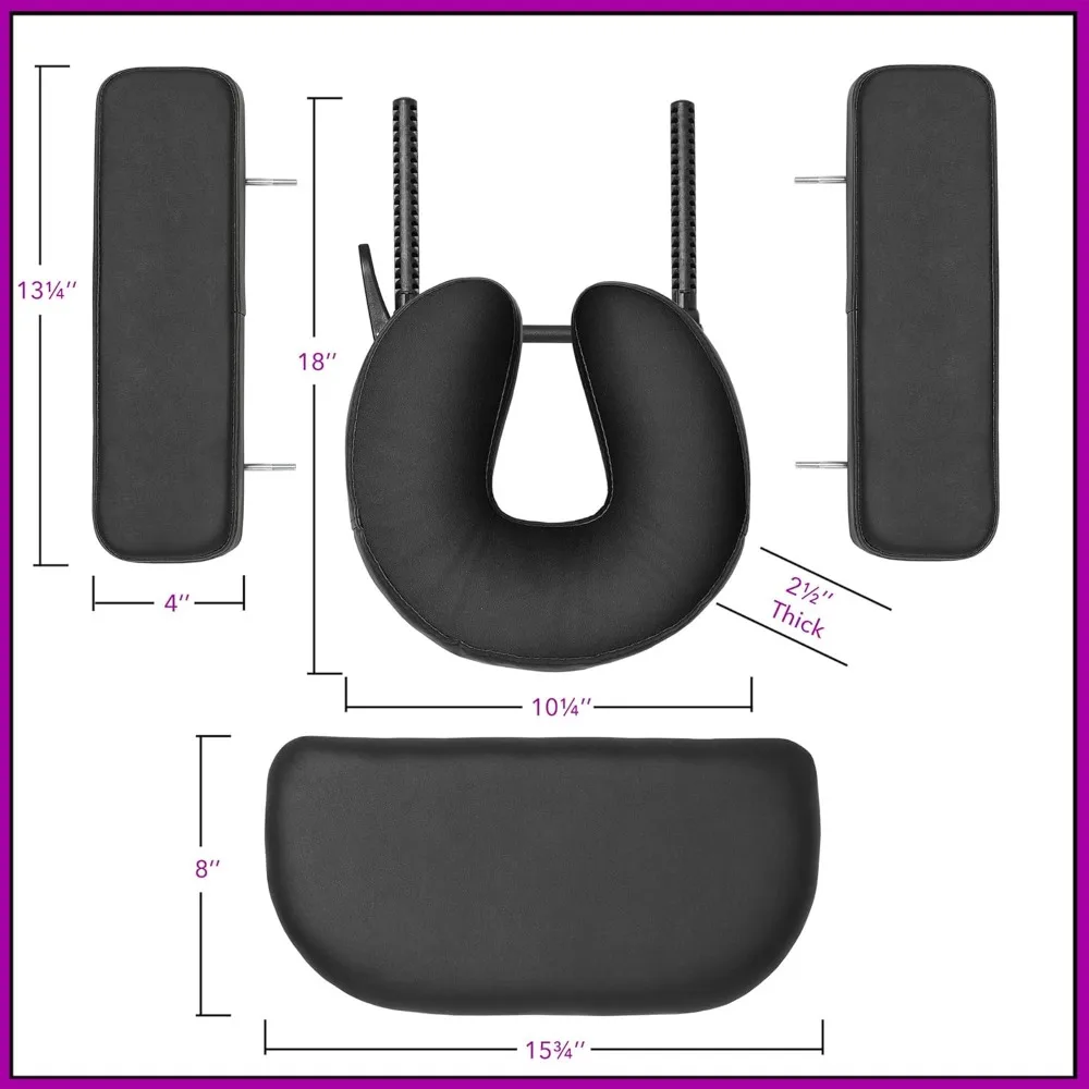 طاولة تدليك احترافية خفيفة الوزن ثنائية الطي مع أرجل من الألومنيوم - تتضمن مسند الرأس ومهد الوجه ومساند للذراعين #5