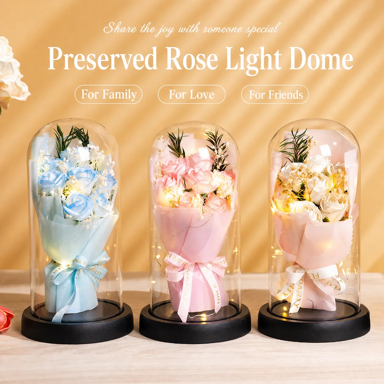 Plastic Dome Clear - أضواء LED زخرفية على شكل سلسلة