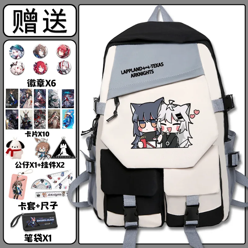 Arknights Collaboration Amiya Skadi Game Children Boys And Girls Middle School Students Double Shoulder Backpack Anime
