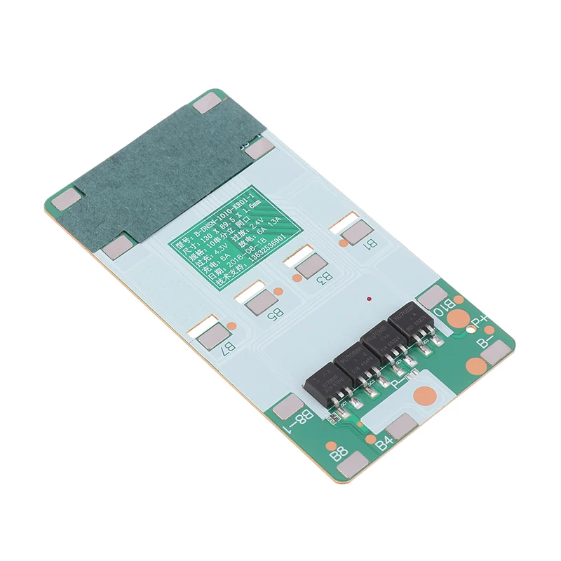 10S 36V 42V 리튬 배터리 보호 보드 BMS 리포 리튬 이온 셀 팩 전기자전거 공통 포트 충전 보호 회로 수수료