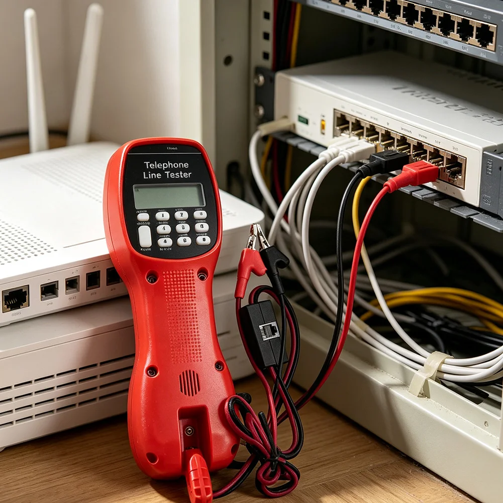 ST230D Intelligent Telephone Line Tester Dumbbell Shape Fault Detector For ADSL Phone Cable Testing Tool With RJ11 Leads