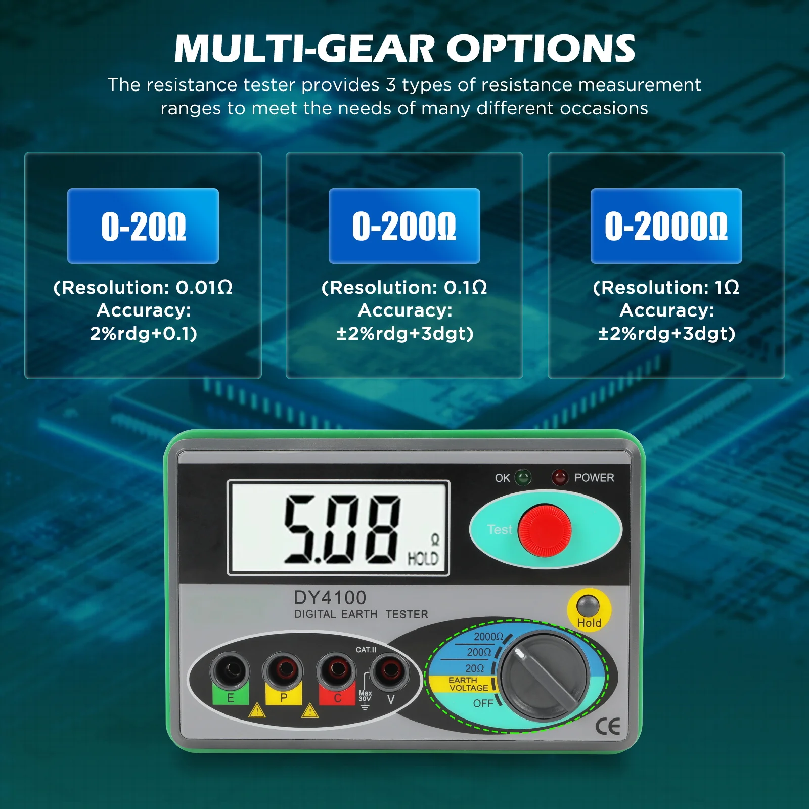 DUOYI DY4100 디지털 메고옴미터, 접지 저항 - Energy Monitor Meter 리뷰 및 가격