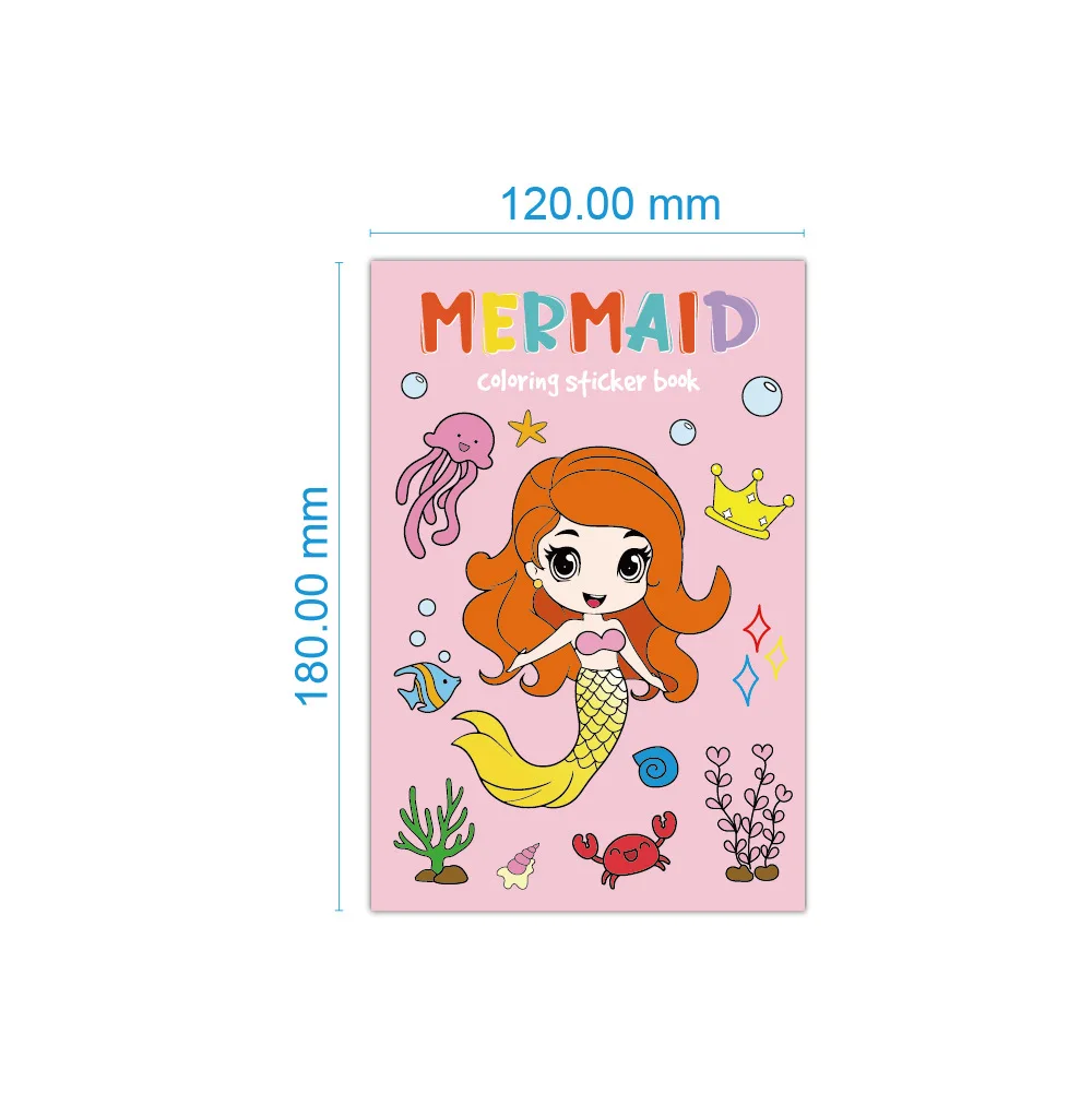 4pcs/set of Children's Cartoon Animal Coloring with Stickers Fun Coloring Book,