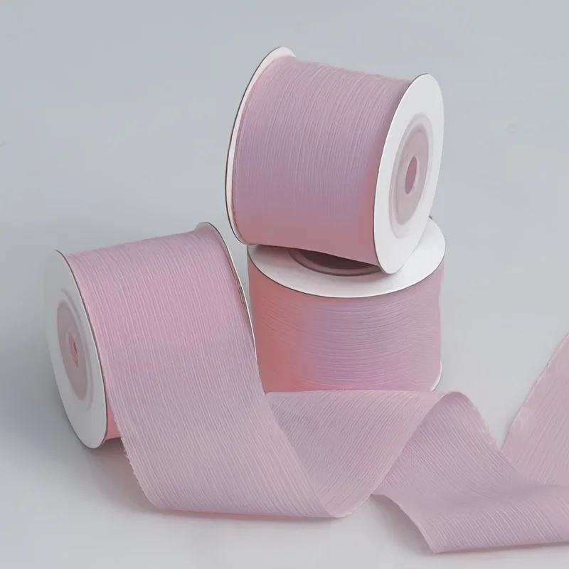 

Pink Boho Striped Ribbon for Flower Bouquet Gift Wrapping, Wedding Bow, Hair Accessories, Party & Valentine's Day Decor, Sewing
