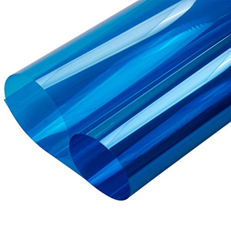 Blue Glass Window Film Self Adhesive Heat Insulation Translucent Transparent Building Home Glass Decorative Stickers