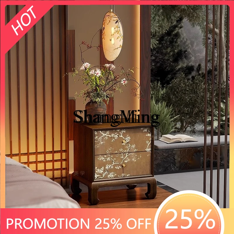 

ZYY home high-end wood drawer cabinet, bedroom flower and bird bedside narrow cabinet, living room storage cabinet