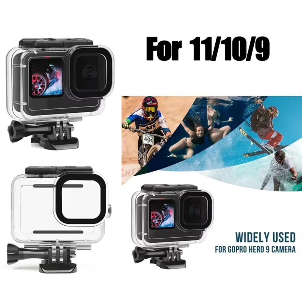 

For GoPro Hero 11 10 9 Black Case Waterproof 60M Housing Diving Protective For Go Pro 9 10 GoPro9 Underwater Cover Accessories