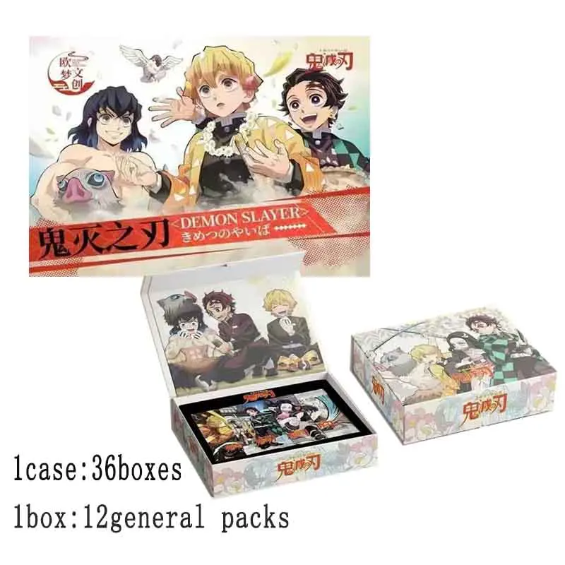 

Newest Demon Slayer Collection Cards Booster Box Wave 1 Multiple Process Metal Frame Anime Playing Game Cards Kid Gift