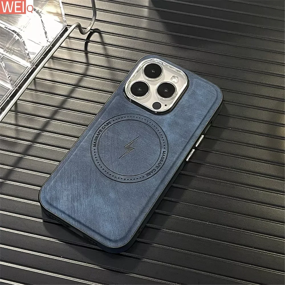 

Роскошный кожаный матовый чехол для iPhone 14 11 12 15 13 Pro Max iPhone XR Xs X 7 8 Plus, магнитный ударопрочный чехол с подкладкой из микрофибры