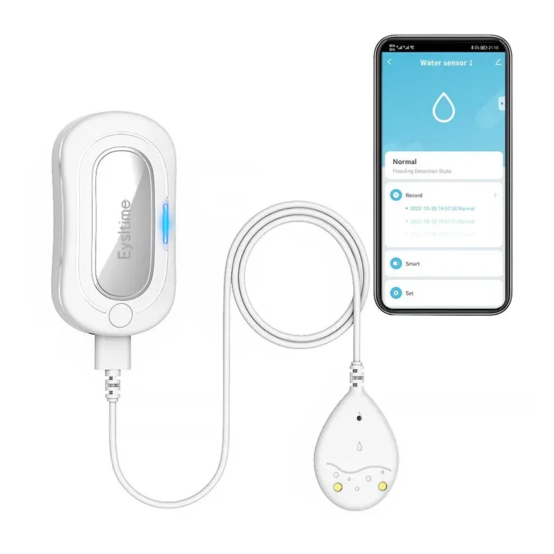 Tuya Zigbee Sensore intelligente per perdite d'acqua WC Anti troppopieno Immersione in acqua APP Allarme Visualizza rilevatore di livello ricaricabile