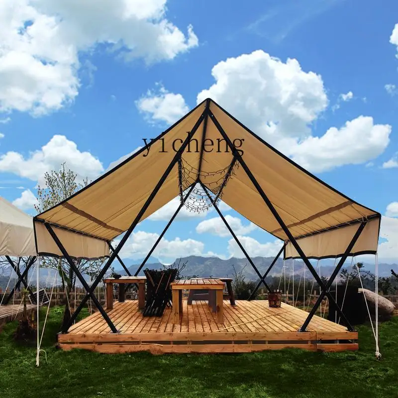 HW15 Canopy Camp Triangle Hotel Professional Outdoor Restaurant Rooftop Camping Tent 5-8 people