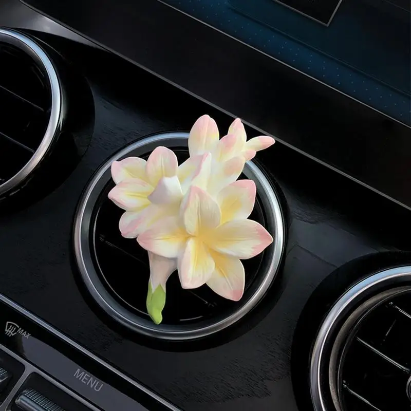 Flower Car Air Freshener Vent Clip Freesia Auto Diffuser Vent Clip Odor Eliminator For Workplace Automotive Fragrance Decoration