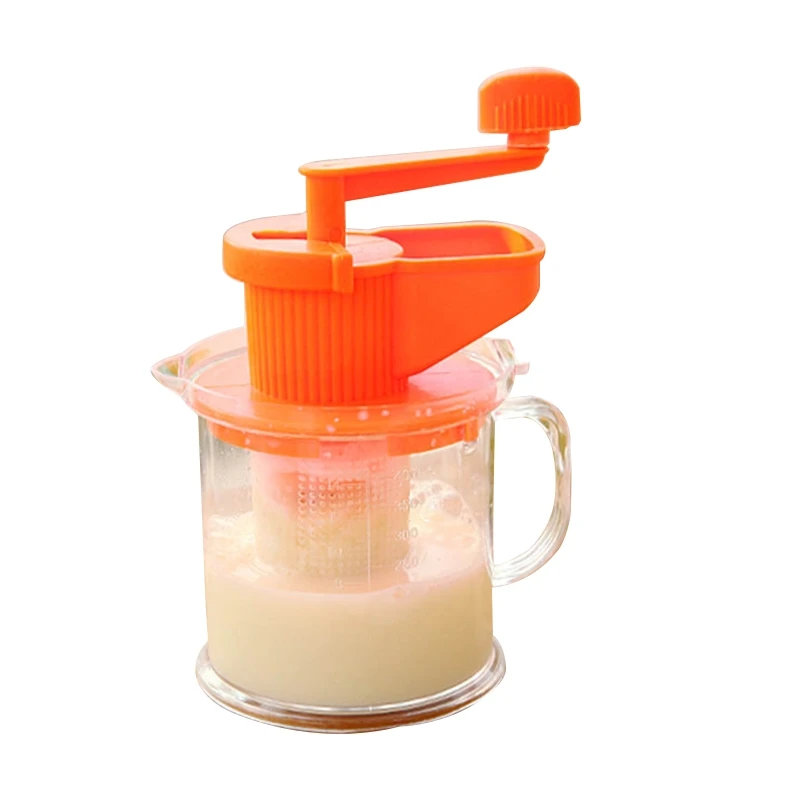 แบบพกพาเครื่องนมถั่วเหลืองมือคั้นน้ำผลไม้ Manual Hand Crank Juicer