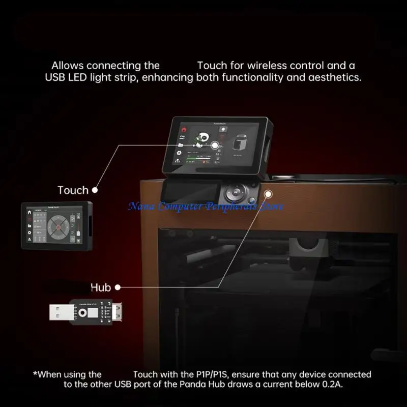 F68C Hub Double USB Extension Protections Perfectly For P1S/P1P Printers