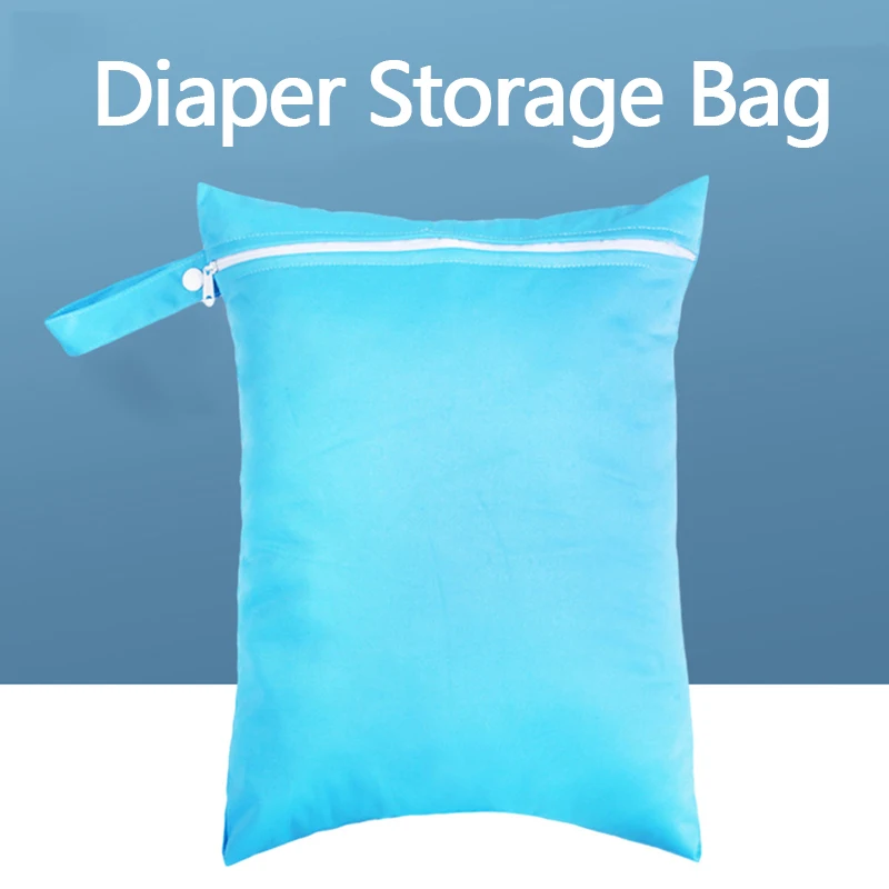 30X40CM Diaper Storage Bag Waterproof Baby Carts Hanging Bags PUL Fabric Handbag Solid Color Travel Portable Storage Bag