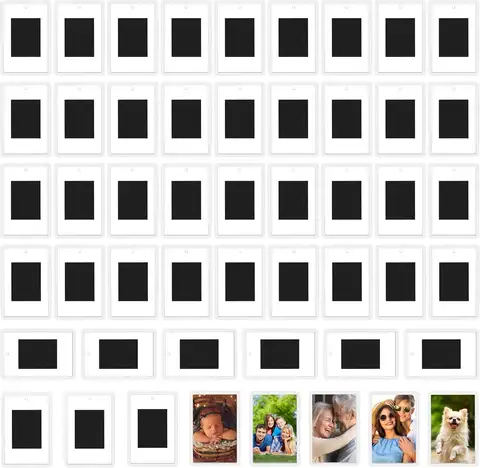 12/20/40Pcs Blank Photo Frame, Insert Fridge Magnets, Mini Magnetic Refrigerator Photo Picture Frames, 2x3.03 In