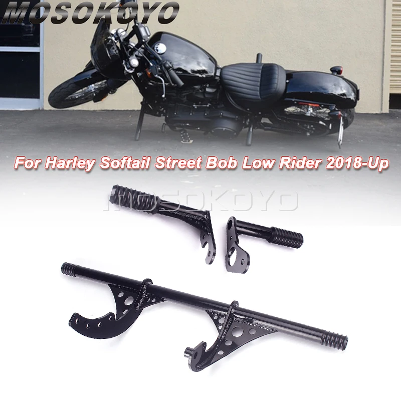 Motorcycle Highway Passenger Peg Crash Bars Frame Slider Bumper Guards For Harley Softail Street Bob Low Rider FXBB FXLR FXLRS