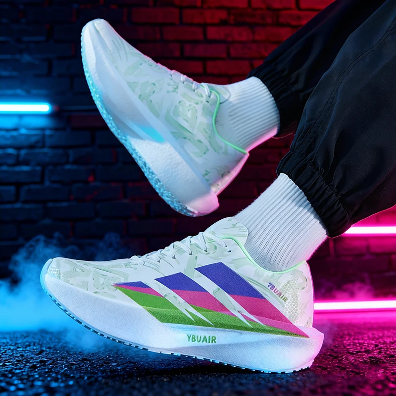 

New youth running shoes, marathon running popcorn carbon plate sole running sports shoes, size 35-44